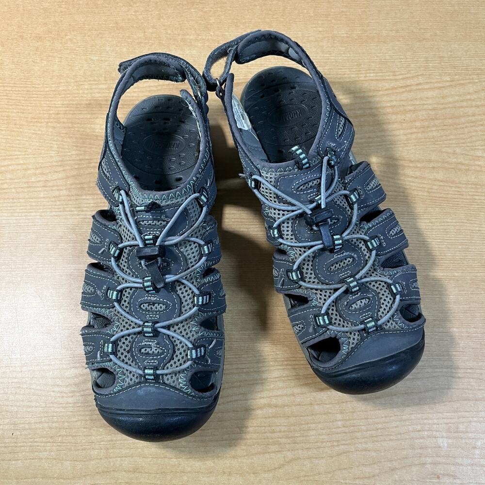 Khombu Sandals Womens 9 M River Fisherman Gray Leather Comfort Round Toe